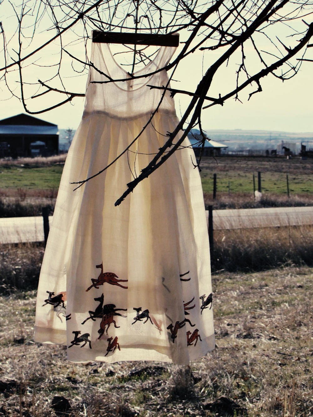 RESERVED for Nadyne Hand Painted Deer Dress