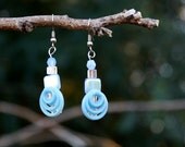 Vintage Light Blue Button Dangle Earrings Il_170x135