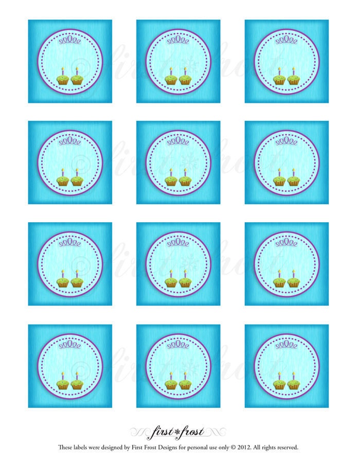 Twins First Birthday Printable Gift Tags Cupcake Food Toppers Il_570xn