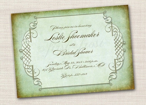 Vintage Printable Card Wedding Bridal Shower Party Invitation Steampunk Il_570xn