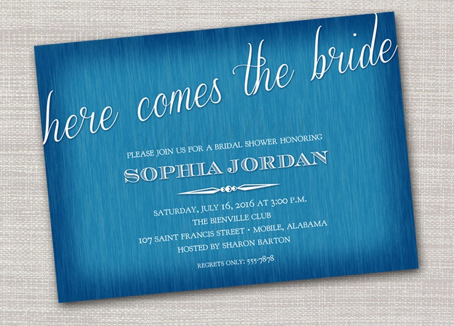 Here Comes the Bride Shower Invitation Card - Wedding Bridal Shower Tea Luncheon Il_570xn