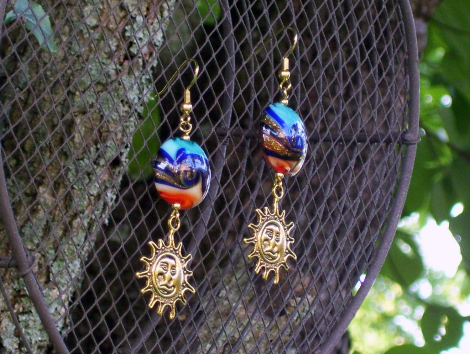 Swirly Sun Dangle Earrings