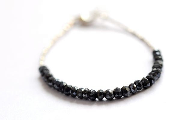 Gemstone black spinel tennis bracelet