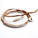 Double wrap around friendship bracelet with sterling silver and cotton cord