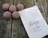 CLAY Seed Bomb FILLED 'Enjoy the gifts of Nature'  stamped muslin drawstring bag