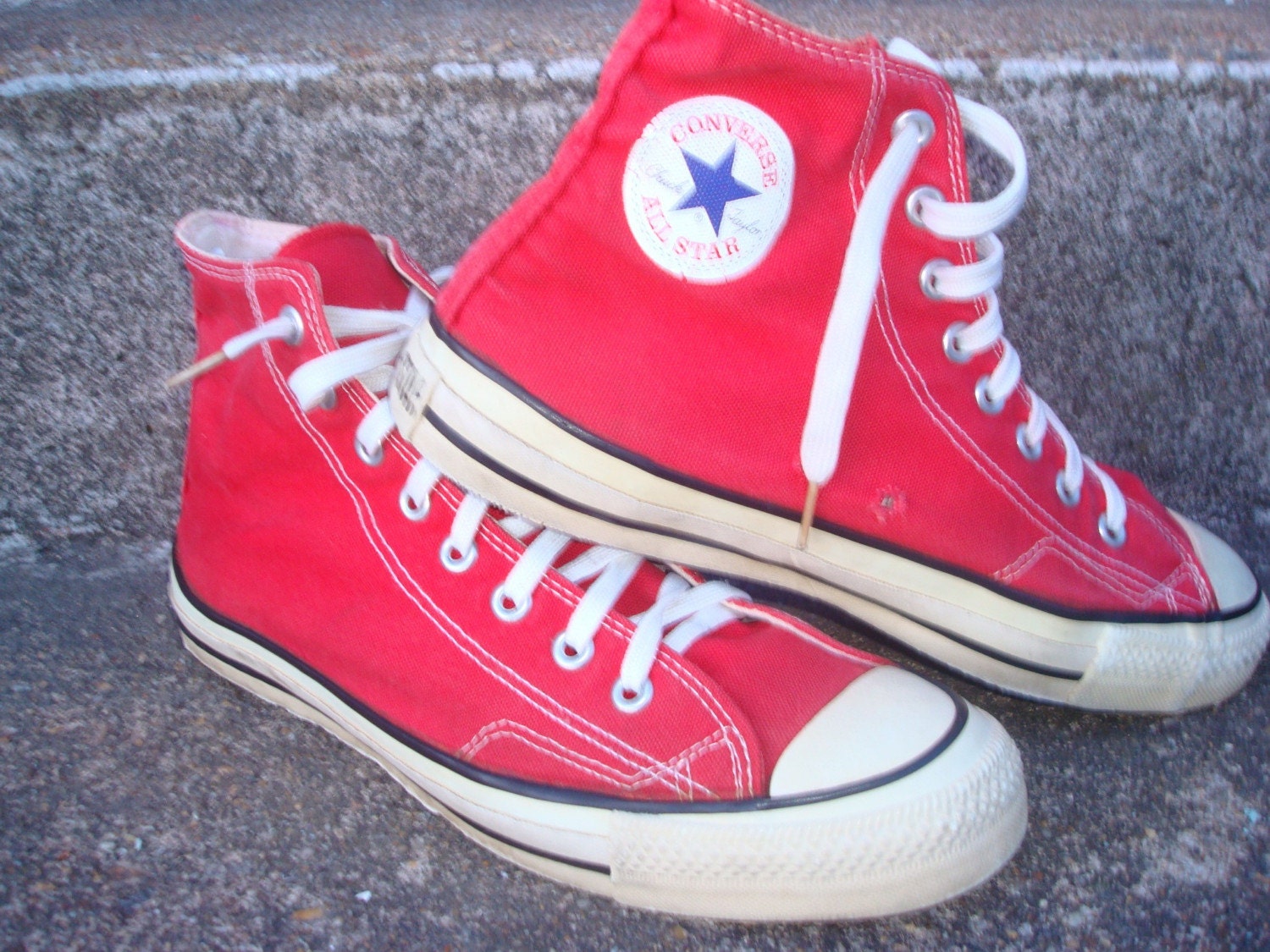 Converse All Stars Chuck Taylor Red High Top Sneakers Vintage USA Mens