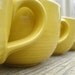 Sunny Delight Coffee Cups Yellow Retro Set of 8
