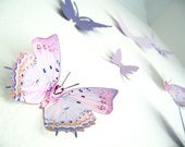 16 3D Wall Butterflies, Purple, Violet, Lavender, Butterfly, Paper, Wall Decor,3D, Wedding Decor, Baby Shower, Girls Room, Cardstock