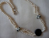 Pearl lampwork Onyx necklace