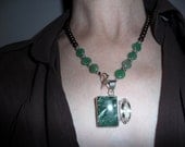 Amythest  Serphinite Necklace