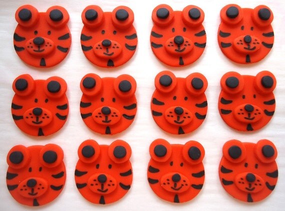 Fondant Cupcake Toppers - Tigers Il_570xn