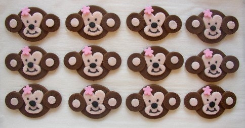 Fondant Cupcake Toppers - Girl Monkeys Il_570xn