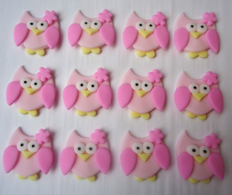 Fondant Cupcake Toppers - Pretty Owls Il_570xn