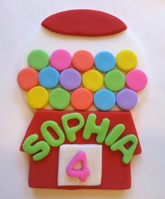 Fondant Cake Topper - Gumball Machine Il_570xn