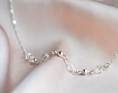 Silver Wish Necklace - clear swarovski crystal sterling silver - dainty simple jewelry - wedding & everyday