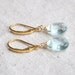 Baby Blue Earrings - Aqua Quartz Glass & Gold Filled