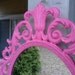 Fairy Princess Mirror - Ornate Vintage Frame in Bubble Gum Pink - 13 by 10 inches