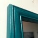 Tiny Wall Mirror in Dark Teal Vintage Wood Frame