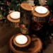 Tiered Log Votive Candle Holder Stand Rustic Wedding / Home Decor Candle Tree