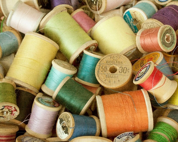 Vintage Wooden Spools 8x10 Fine Art Photography Print