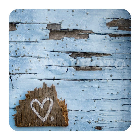 Hand Drawn Heart on Texture Wall - 8x8 Fine Art Print