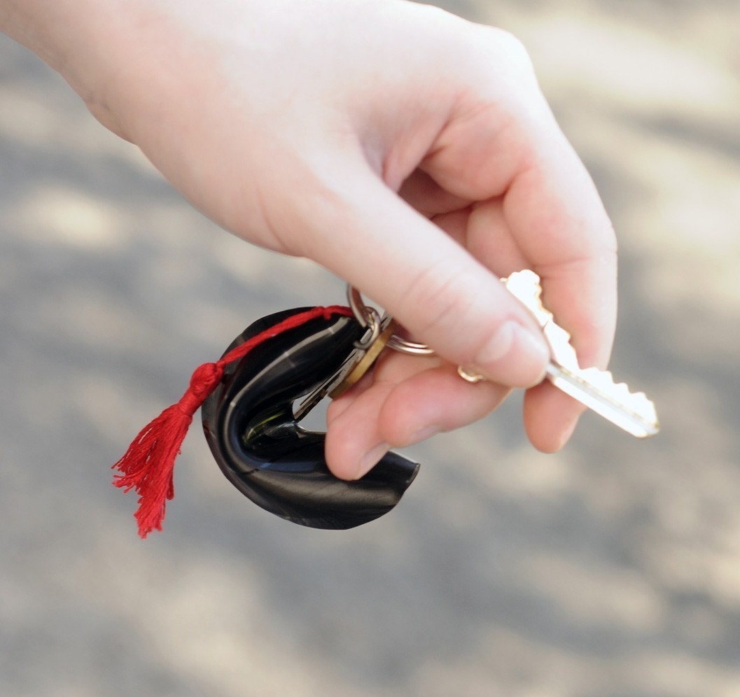 Upcycled Vinyl Fortune Cookie Keychain