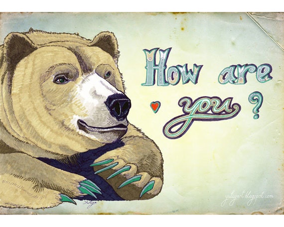 Bear drawing nursery decor animal print cute card rustic brown red heart love forest woodland mint claw paw word pet cute nursery decor dude