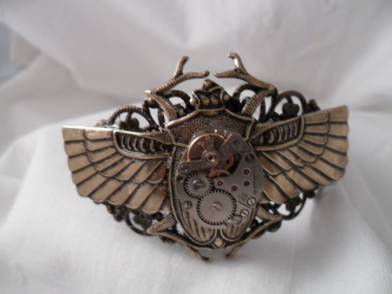 Steampunk Sacred Scarab Cuff