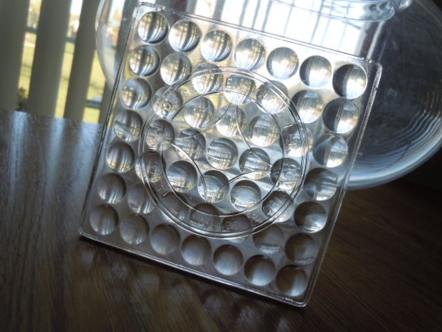 Antique Glass Prism Tile Salvaged Industrial Art Deco Pressed Glass Bubble Pattern Tile
