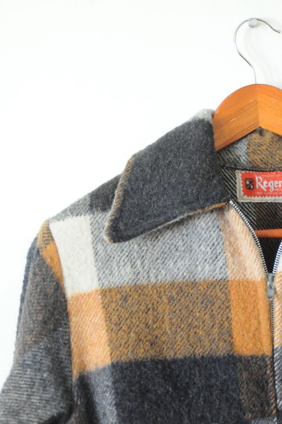 70's PLAID LUMBER JACKET / Checkered Coat for by rockthisvintage