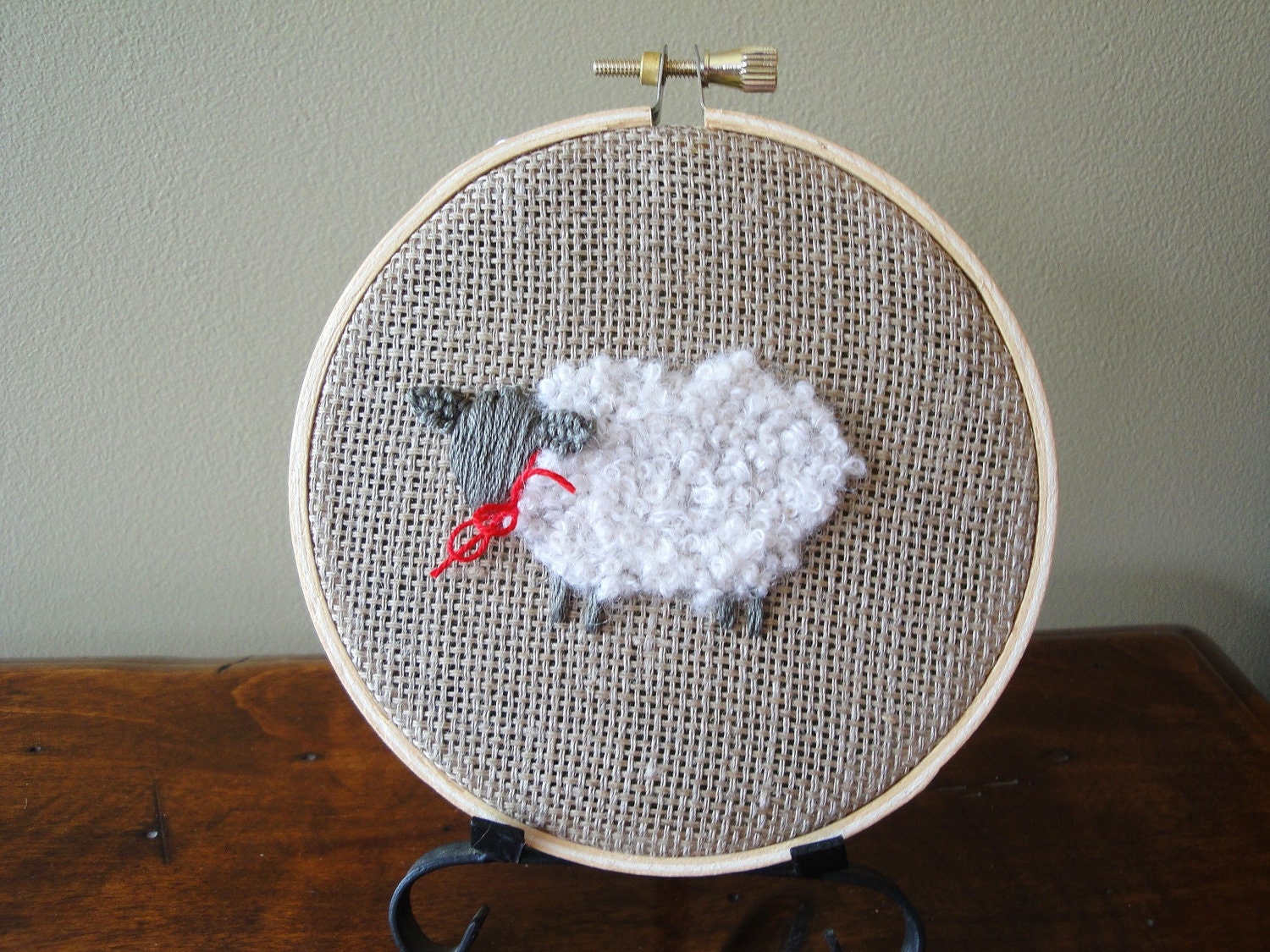 Sheep Wall Art Embroidered Messy Sheep Hoop Embroidery Art