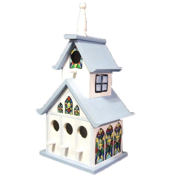 Hand Painted Church Birdhouse