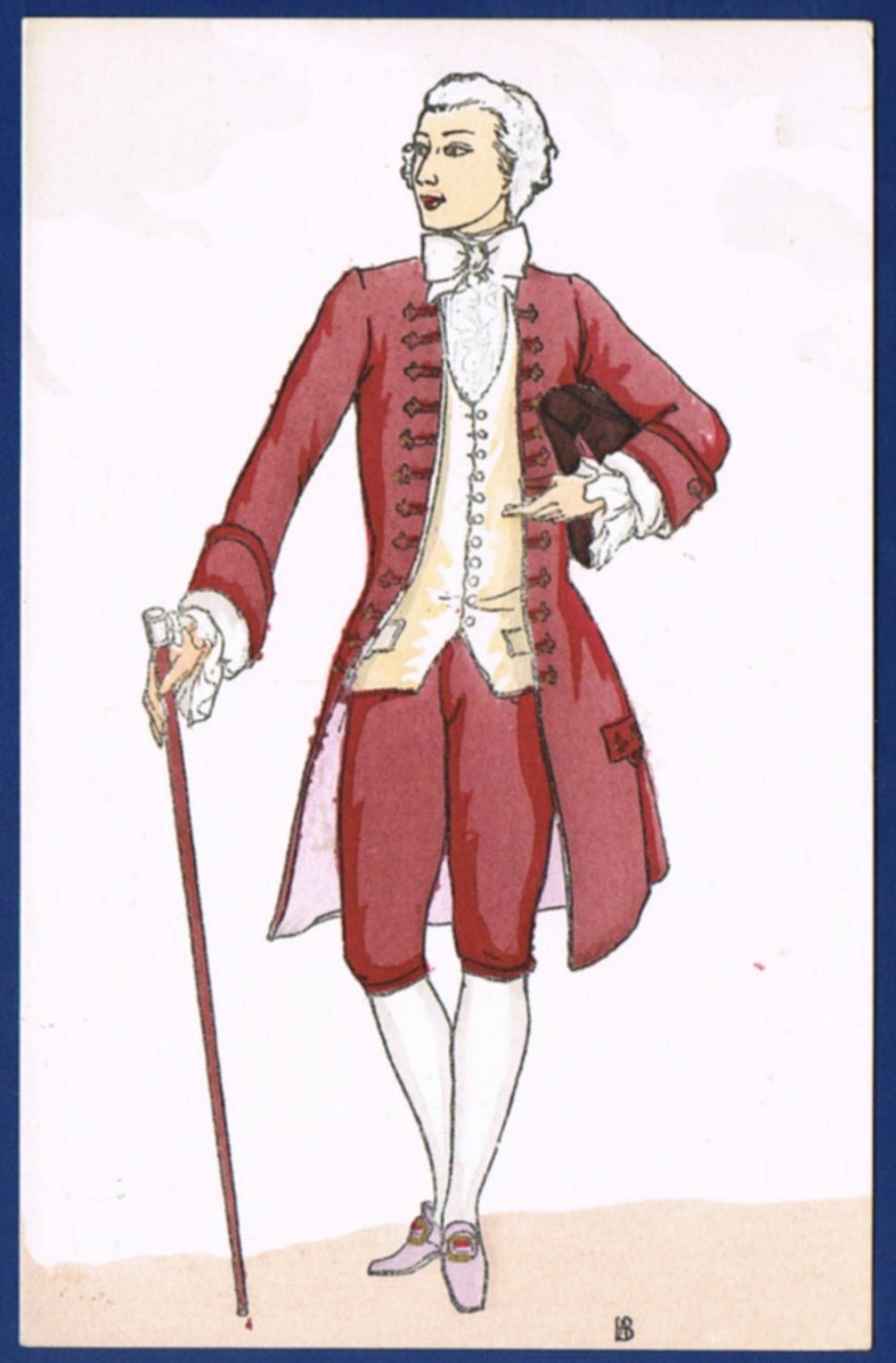 2 French Fashion Postcards - Costume History
