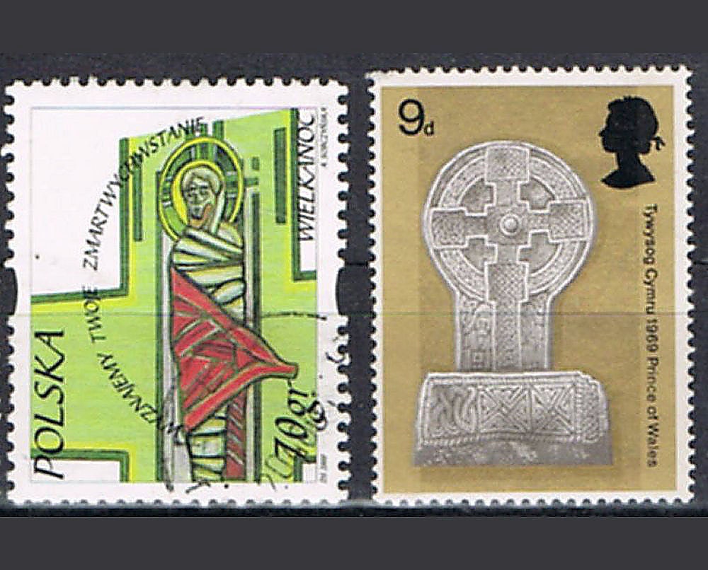 43 Vintage Postage Stamps - Crosses - Christianity - Religion