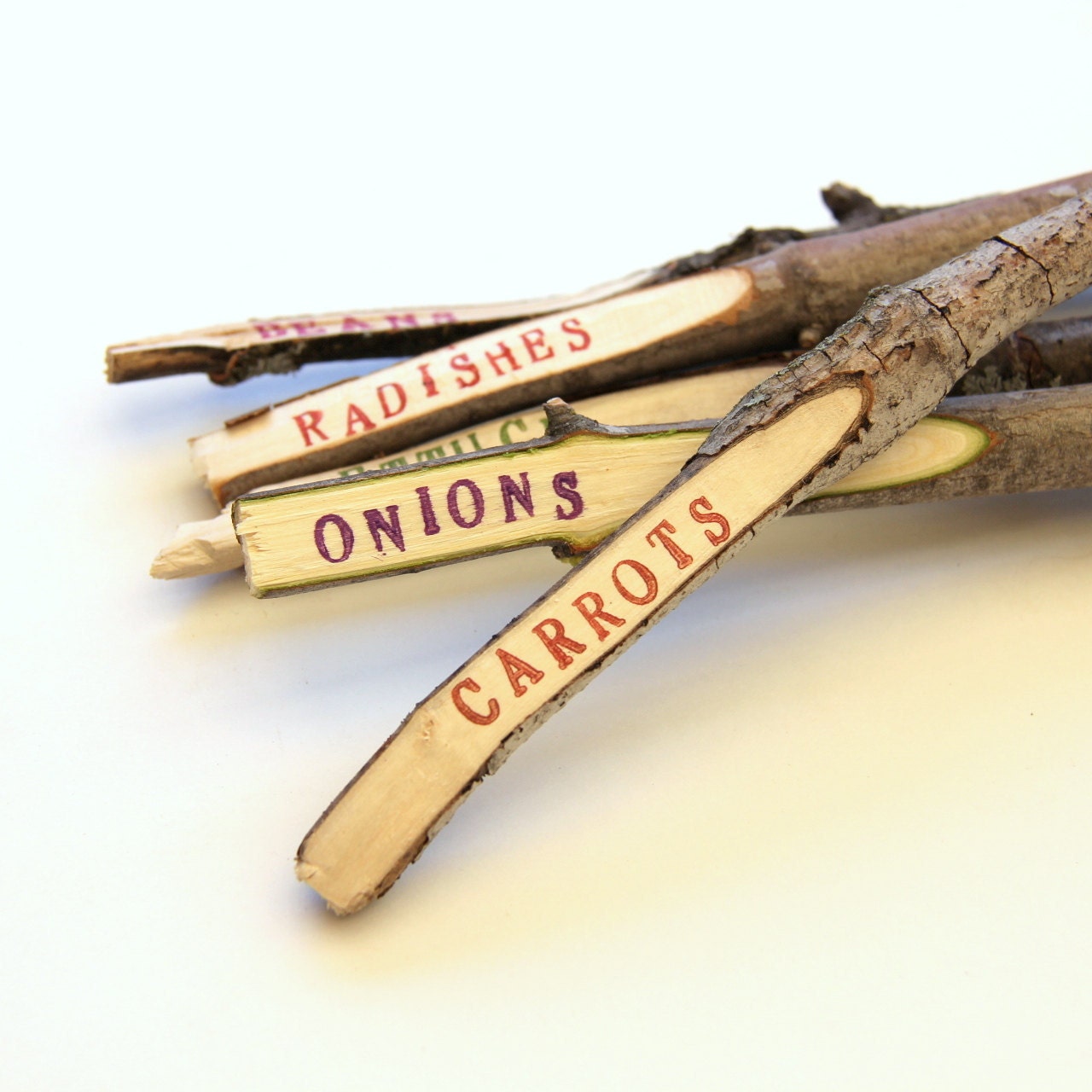 Garden Markers - Vegetables - Rustic Twigs - set of 5