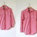 vintage 1960s Red and White Gingham Picnic Western Pearl Button Shirt -- S/M