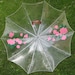 Sweet Chic Vintage Retro Clear Vinyl Parasol Umbrella With Pink Red Roses Way Chic