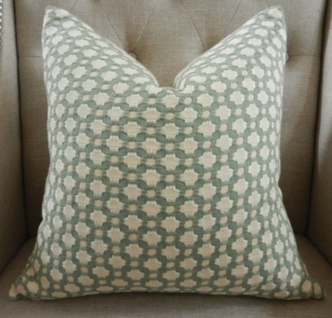 Celerie Kemble Betwixt in  water/ivory - 18X18 - Pattern on the front