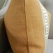 Decorative Designer Lumbar pillow cover - 12X16 - Solid Heavy Belgian linen fabric in a camel color with attached greek key trim