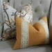 Decorative Designer Lumbar pillow cover - 12X16 - Solid Heavy Belgian linen fabric in a camel color with attached greek key trim