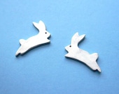Bunny Rabbit  Stud Earrings - artisan silver animal jewelry