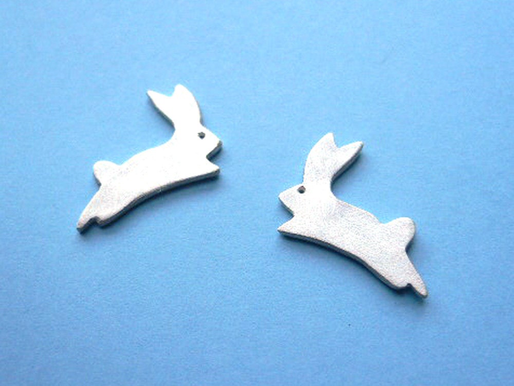 Bunny Rabbit Stud Earrings - artisan silver animal jewelry