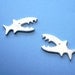 Shark Stud Earring - Handmade Silver Jewelry