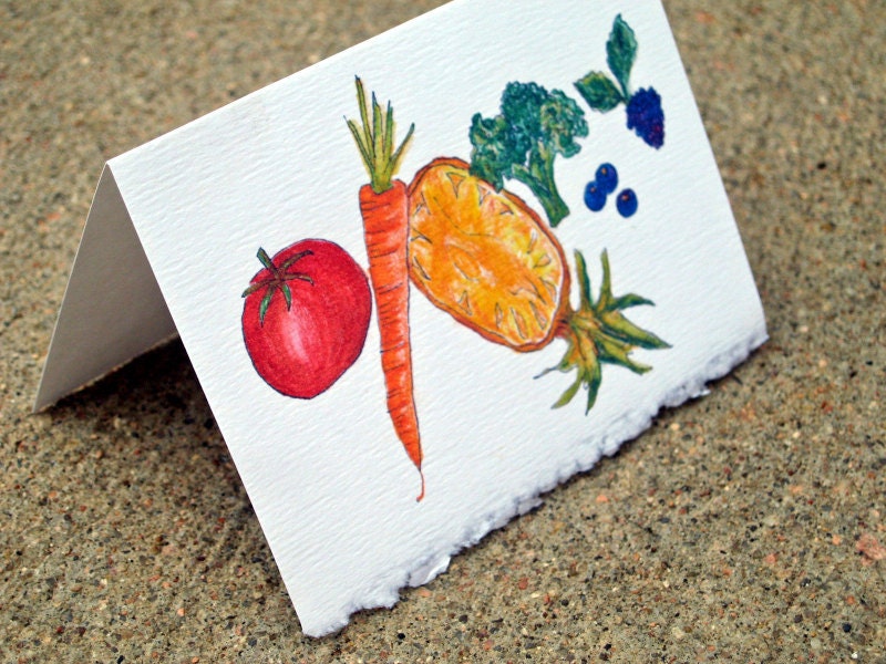 Rainbow Fruit Note Card