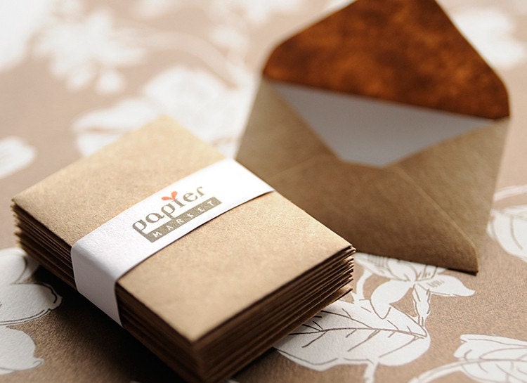 Mini kraft paper envelope, super cute, set of 50, great for wedding reception and party