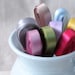 10 yards of double-sided satin ribbon, 1 roll, available in: pink, blue, green, lilac, purple, yellow, latte, grey or black