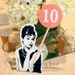 Self-standing table number in retro theme, set of 8