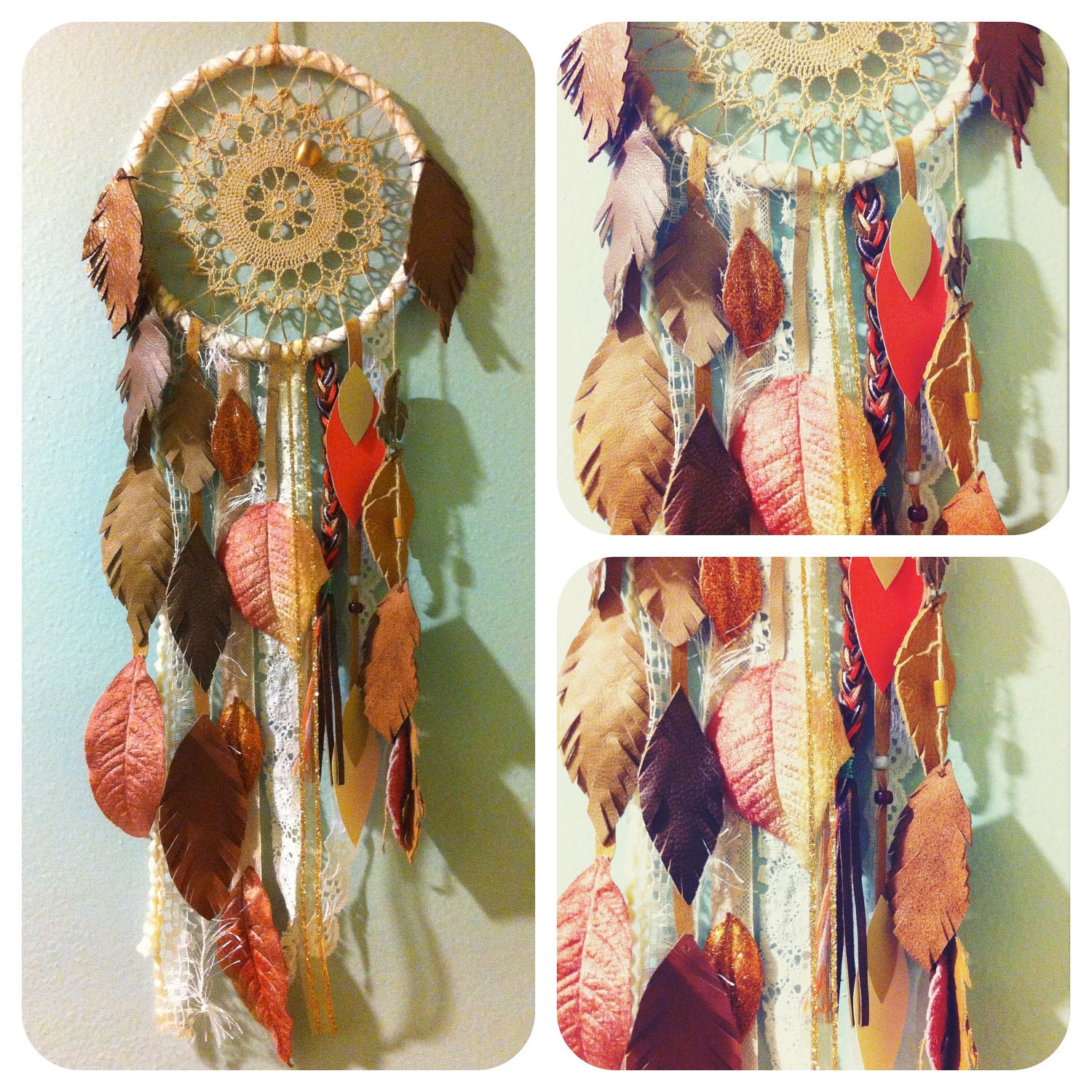 Coral Dream: dreamcatcher FREE SHIPPING vintage trims