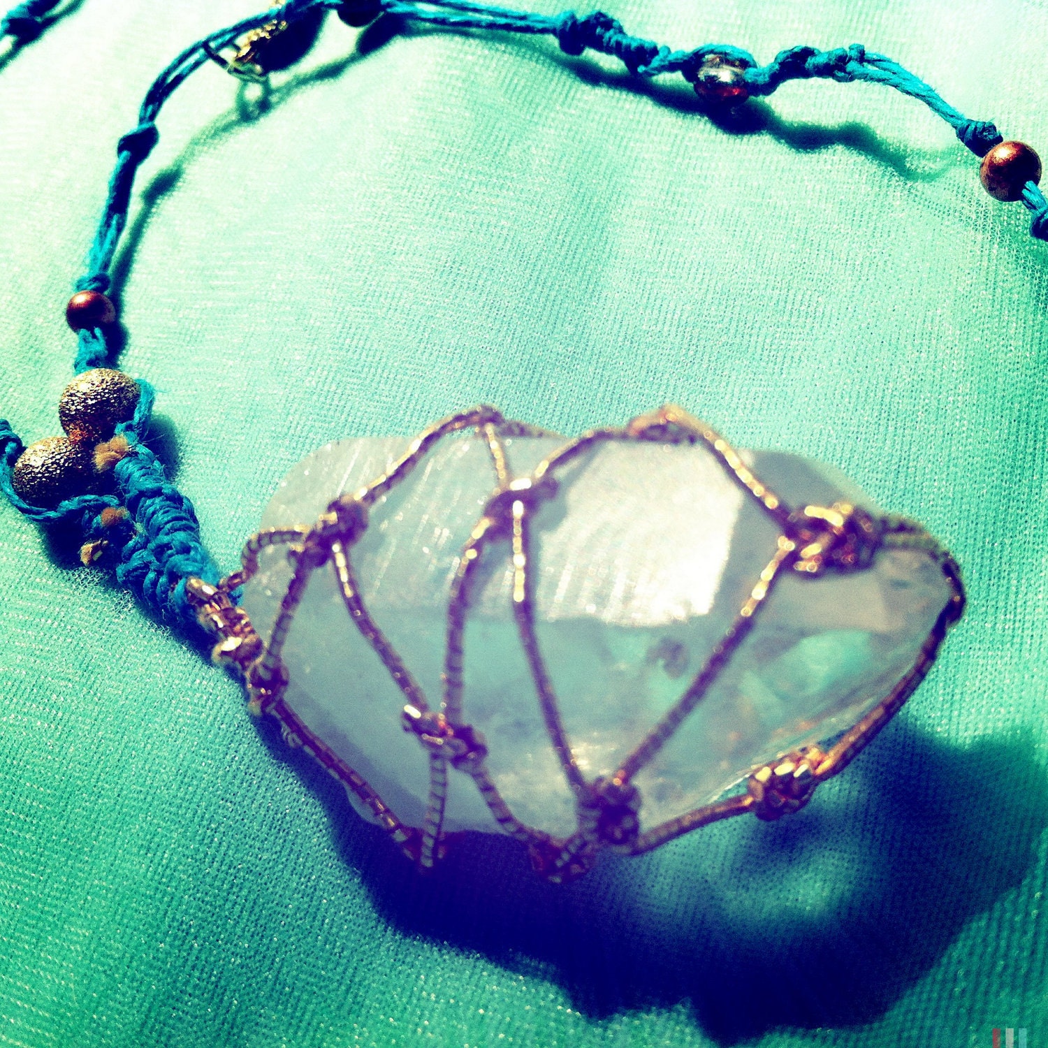Huge Rough Quartz Crystal Mermaid Necklace