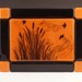 Glass Art, Fused Glass Wall TIle, Cattails and Blackbirds